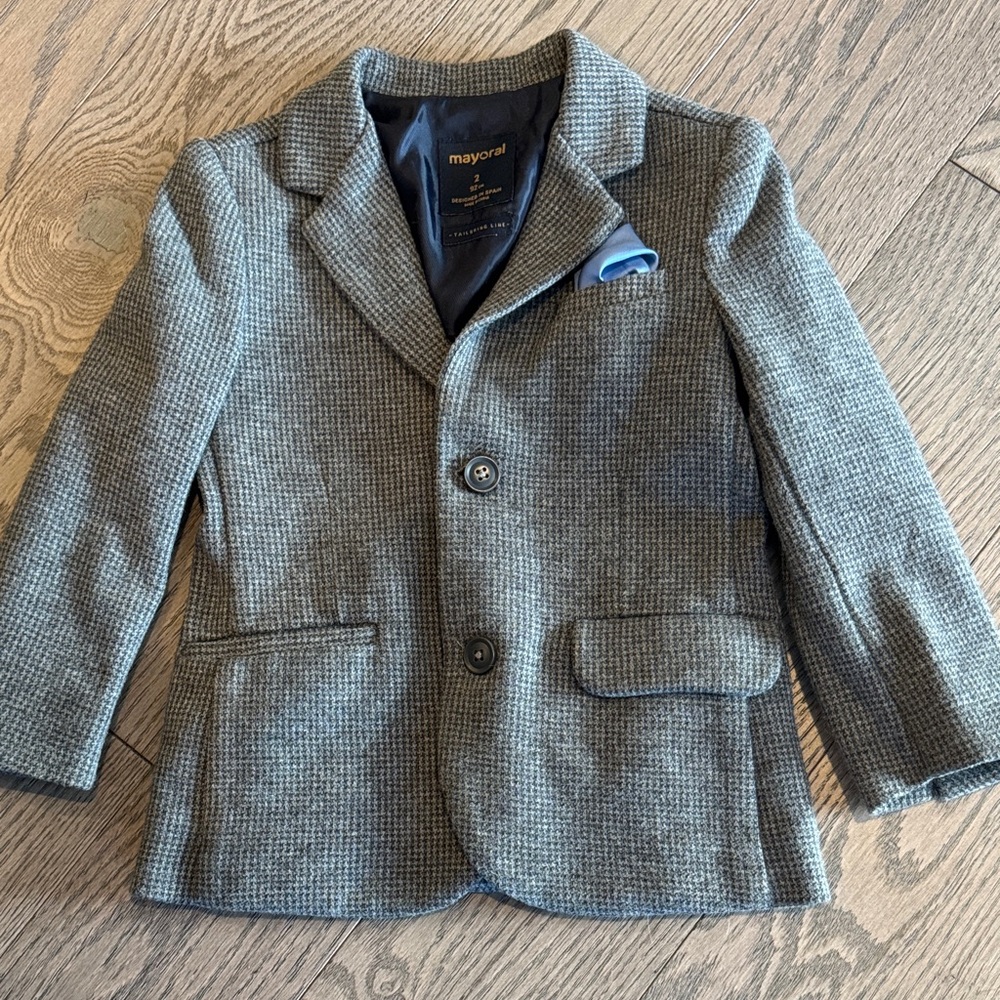♣️ Mayoral Checkered Gray Kids Blazer ♣️